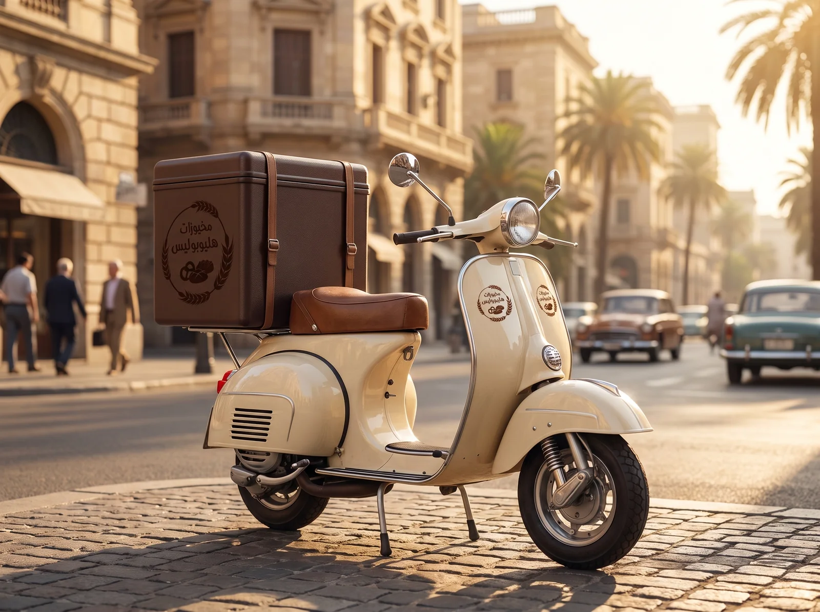 Heliopolis Baked Goods, Neighborhood bakery, Cairo: Delivery scooter concept, Heliopolis morning