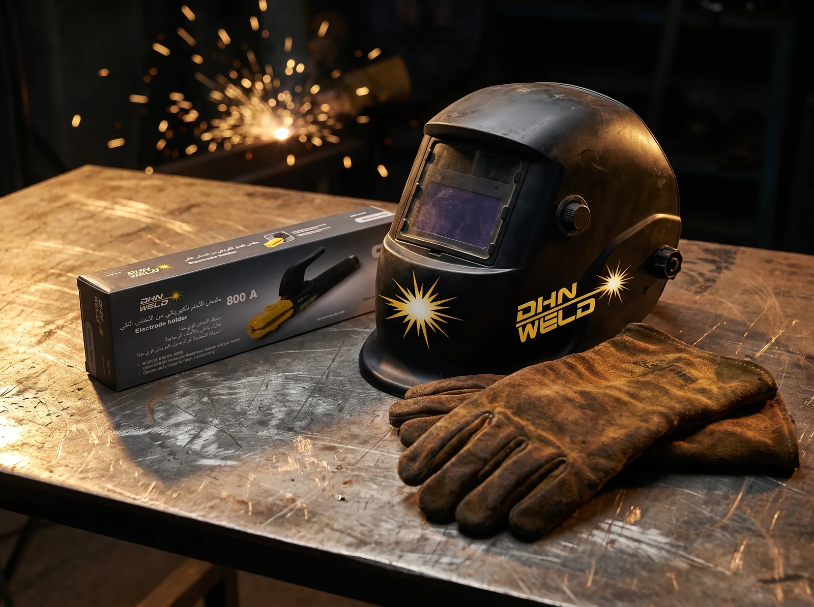 DHN WELD, Al-Dhan Group: Product box on the workbench