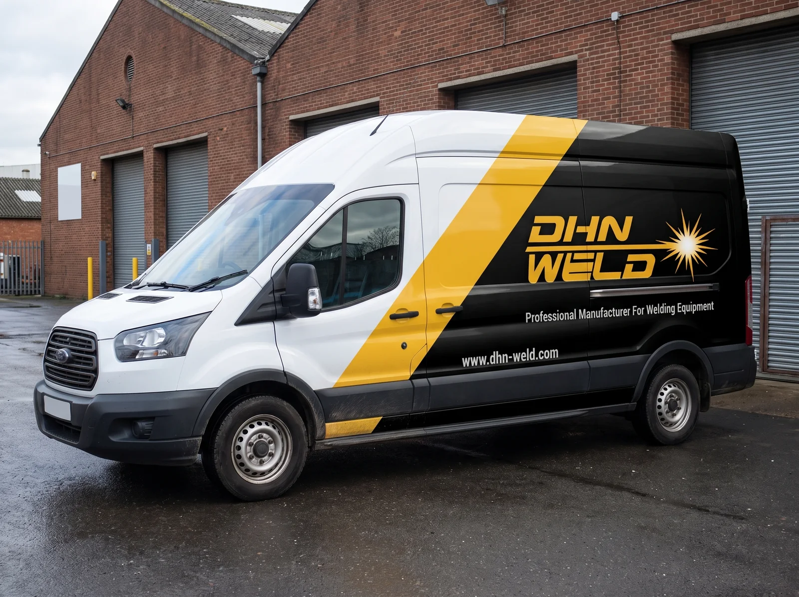 DHN WELD, Al-Dhan Group: Van livery concept, the yellow diagonal