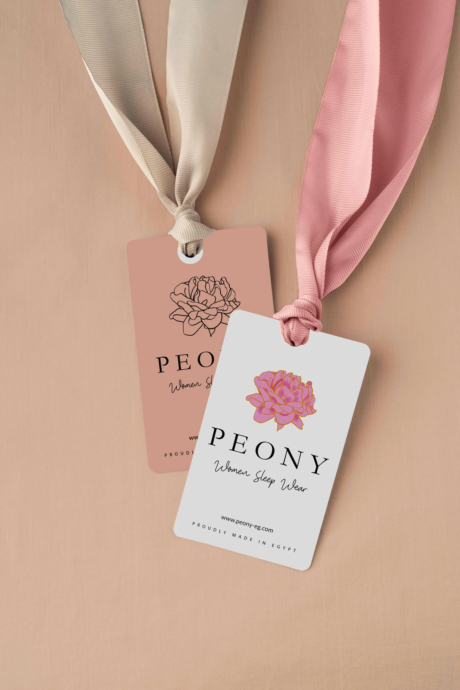 Peony Fashion Wear, Peony, Cairo: Hang tags in two colorways
