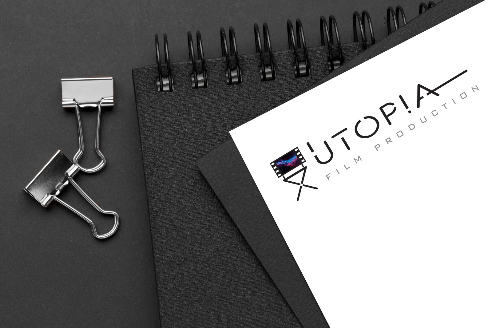 Utopia Filmz, Utopia Filmz, Dubai: Logo presentation on black stationery
