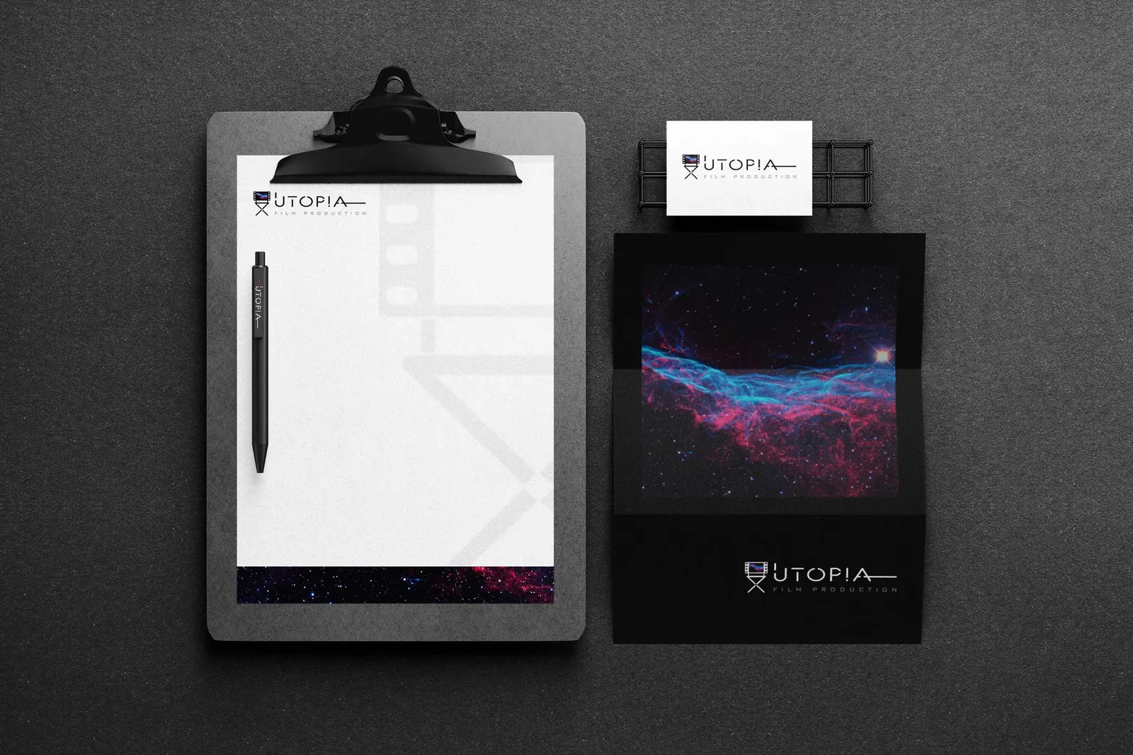 Utopia Filmz, Utopia Filmz, Dubai: Stationery set, top-down